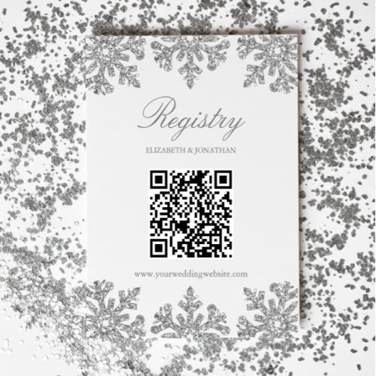 Carte D'accompagnement Registre d'hiver Silver Snowflake