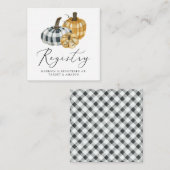 Carte D'accompagnement Registre du Baby shower Citrouille (Devant / Derrière)