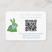 Carte D'accompagnement Registre du Baby shower de code QR du lapin opiacé (Devant)