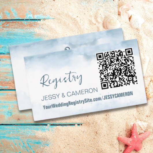 Carte D'accompagnement Registre du Mariage de code QR Nautique de la plag