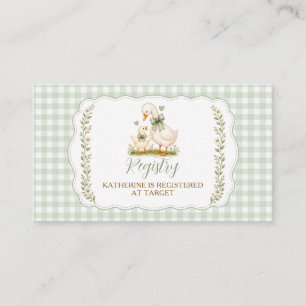 Carte D'accompagnement Registre floral de Baby Shower Sage Green Silly Go