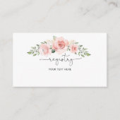 Carte D'accompagnement Registre floral rose pâle (Devant)