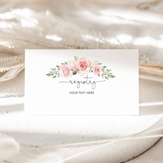 Carte D'accompagnement Registre floral rose pâle