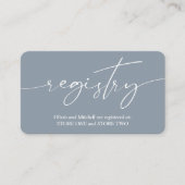 Carte D'accompagnement Registre Mariage bleu simple Dusty (Devant)