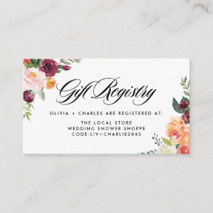 Carte D'accompagnement Registre Mariage de automne des fleurs d'automne d
