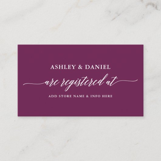 Carte D'accompagnement Registre Mariage de Calligraphie moderne Cassis (Devant)