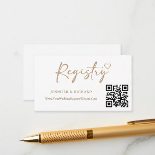 Carte D'accompagnement Registre Mariage de code QR Élégante calligraphie