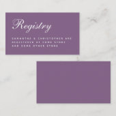 Carte D'accompagnement Registre mariage Dusty Purple Script simple (Devant / Derrière)