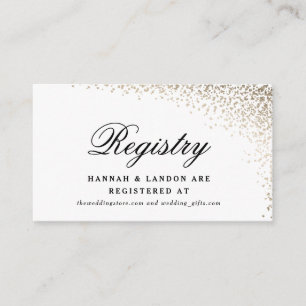 Carte D'accompagnement Registre Mariage Gold Confetti