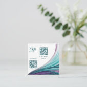 Carte D'accompagnement Registre mariage-moderne Abstrait-pourpre et Turqu (Debout devant)