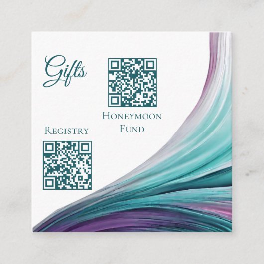 Carte D'accompagnement Registre mariage-moderne Abstrait-pourpre et Turqu (Devant)