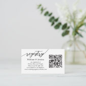 Carte D'accompagnement Registre Mariage Moderne Avec Code QR Et Photo (Debout devant)