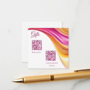 Carte D'accompagnement Registre mariage-Moderne-Rose-Orange Jaune-Jaune
