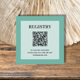 Carte D'accompagnement Registre mariage QR Code Aqua