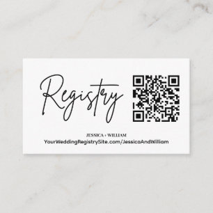 Carte D'accompagnement Registre moderne Code QR du registre Mariage