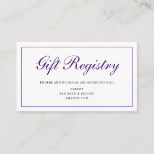 Carte D'accompagnement Registre officiel des cadeaux des Mariages royaux