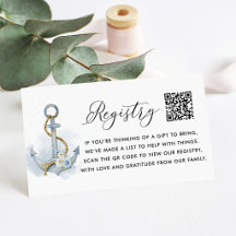 Registre QR Code pour Baby Shower avec Ancre Fleur