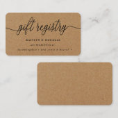 Carte D'accompagnement Registre Rustique Kraft Script Cadeau (Devant / Derrière)