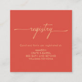 Carte D'accompagnement Registre wedding shower rouge de pamplemousse mode (Devant)