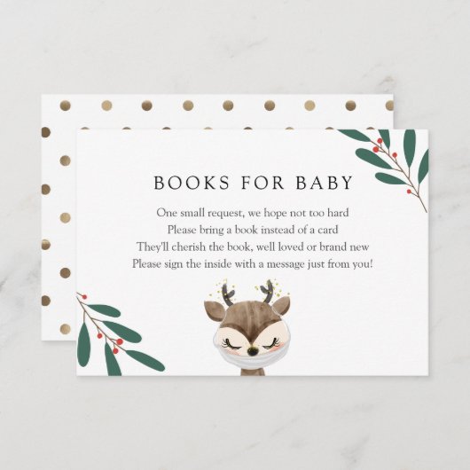Carte D'accompagnement Reindeer dans les livres en Masque pour Baby inser (Devant / Derrière)