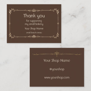 Carte D'accompagnement Remerciement de pâtisserie de petite entreprise en
