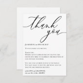 Carte D'accompagnement Remerciement de signature simple personnalisé avec (Devant / Derrière)