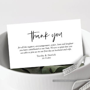 Carte D'accompagnement Remerciements de mariage, Enclosure de script simp