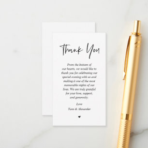 Carte D'accompagnement Remerciements de mariage sincères, Noir et Blanc