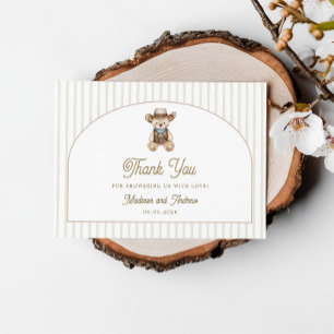 Carte D'accompagnement Remerciements pour Baby Shower Cowboy Clotheline