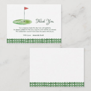 Carte D'accompagnement Remerciements pour Baby Shower de Golf Gingham Ver