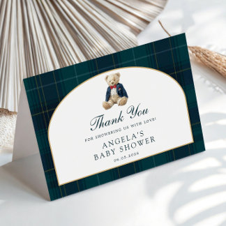 Carte D'accompagnement Remerciements pour une Baby Shower Ourson Polo Pre