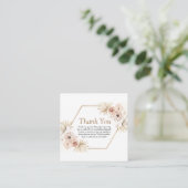 Carte D'accompagnement Remercier floral de verdure de eucalyptus rose tei (Debout devant)