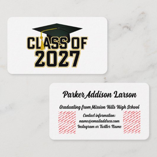 Carte D'accompagnement Remise des diplômes de la promotion 2027 de Letter (Devant / Derrière)