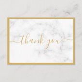 Carte D'accompagnement Remise sur l'effet de marbre blanc et or merci (Devant)