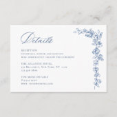 Carte D'accompagnement Renaissance Ornate Dusty Blue Détails du Mariage (Devant)