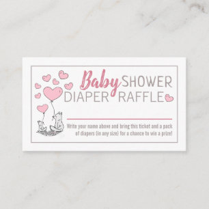 Carte D'accompagnement Renard Coeurs Baby shower Déchets Raffle