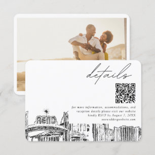 Carte D'accompagnement Reno Skyline Petits Mariages Détails QR Code RSVP