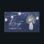 Carte D'accompagnement Repas Budget Bébé, Blu Chalkboard 2SM RSVP<br><div class="desc">Économisez de l'argent sur les invitations de mariages ou de fêtes avec une petite carte RSVP lors de l'achat en paquets. Baby's Breath Floral, Blue Chalkboard, et Mason Jar String Lights avec la carte RSVP repas. Version de petite taille. Vous voulez une carte RSVP plus grande? Voir notre collection pour...</div>
