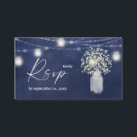 Carte D'accompagnement Repas Budget Bébé, Blu Chalkboard 2SM RSVP<br><div class="desc">Économisez de l'argent sur les invitations de mariages ou de fêtes avec une petite carte RSVP lors de l'achat en paquets. Baby's Breath Floral, Blue Chalkboard, et Mason Jar String Lights avec la carte RSVP repas. Version de petite taille. Vous voulez une carte RSVP plus grande? Voir notre collection pour...</div>