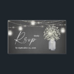 Carte D'accompagnement Repas Budget Bébé, Gra Chalkboard 2SM RSVP<br><div class="desc">Économisez de l'argent sur les invitations de mariages ou de fêtes avec une petite carte RSVP lors de l'achat en paquets. Baby's Breath Floral, Gray Chalkboard, et Mason Jar String Lights avec la carte RSVP repas. Version de petite taille. Vous voulez une carte RSVP plus grande? Voir notre collection pour...</div>