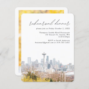 Carte D'accompagnement Répétition Skyline du Mariage de Seattle Kerry Par