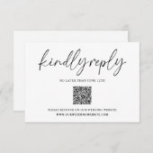 Carte D'accompagnement Répondre Minimaliste Mariage RSVP (Devant / Derrière)