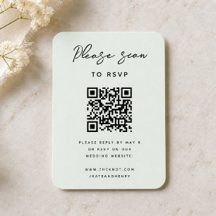 Carte D'accompagnement Réponse au mariage Code QR Moderne Minimaliste V