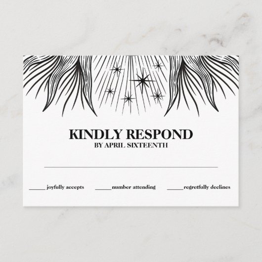 Carte D'accompagnement Réponse Cérémonie de Liaison de Main Céleste Solei (Devant)