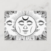 Carte D'accompagnement Réponse Cérémonie de Liaison Main Boho Soleil Lune (Dos)