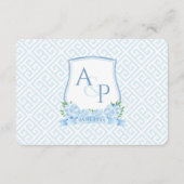 Carte D'accompagnement Réponse de choix de repas de mariage bleu blanc cl (Dos)