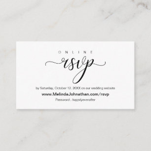 Carte D'accompagnement Réponse de l'Elegant Online Wedding RSVP