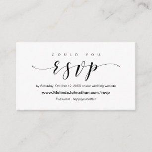 Carte D'accompagnement Réponse de l'Elegant Online Wedding RSVP