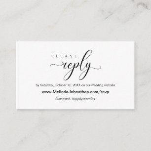 Carte D'accompagnement Réponse de l'Elegant Online Wedding RSVP