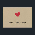 Carte D'accompagnement Réponse de mariage à cœur simple<br><div class="desc">Conception de carte de détails de cœur simple sur Kraft marron pour correspondre à l'invitation de mariage.</div>